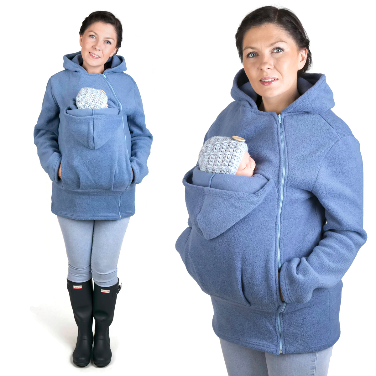 BASIC Baby carrier hoodie Kangaroo coat jacket for Mom baby wearing fleece eBay